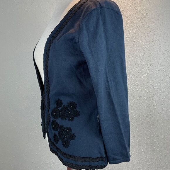 NWT Nine West Navy Blue Cardigan Sweater Top - Picture 4 of 8